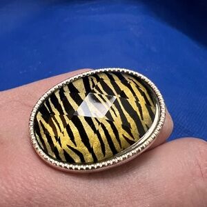 Animal zebra print ring. Size 7